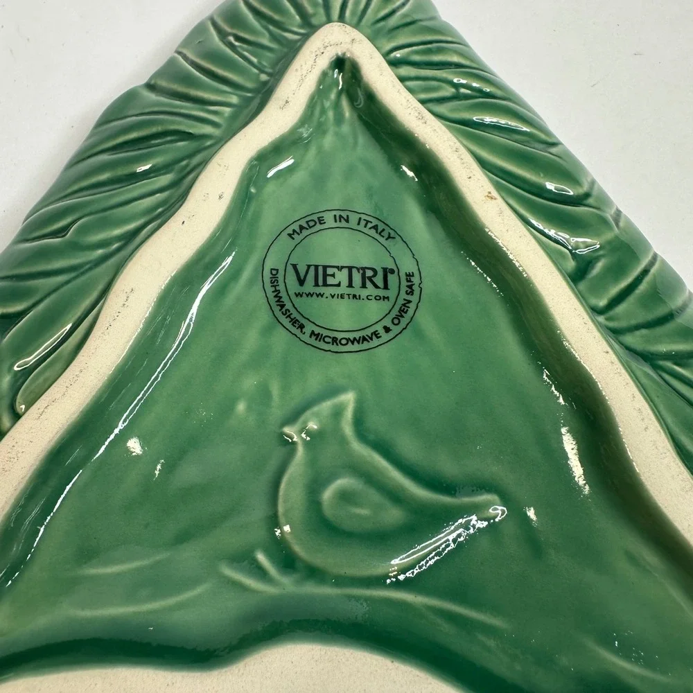 VIETRI Lastra Holiday Figural Tree Dipping Bowl Appetizer Serving Plate